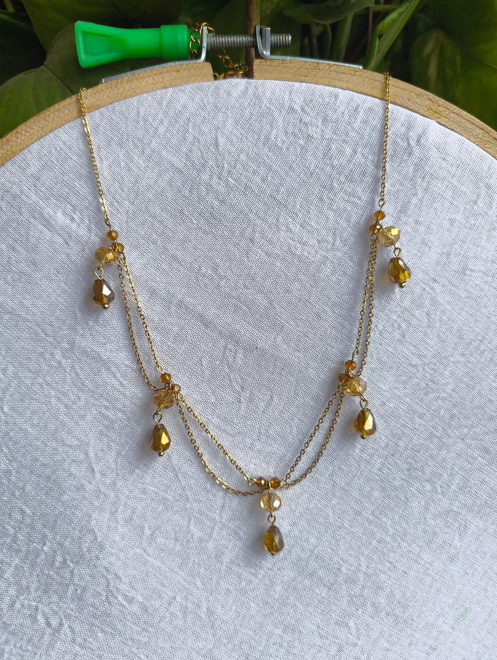 Amber Cascade Necklace & Earrings Set