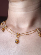 Amber Cascade Necklace & Earrings Set