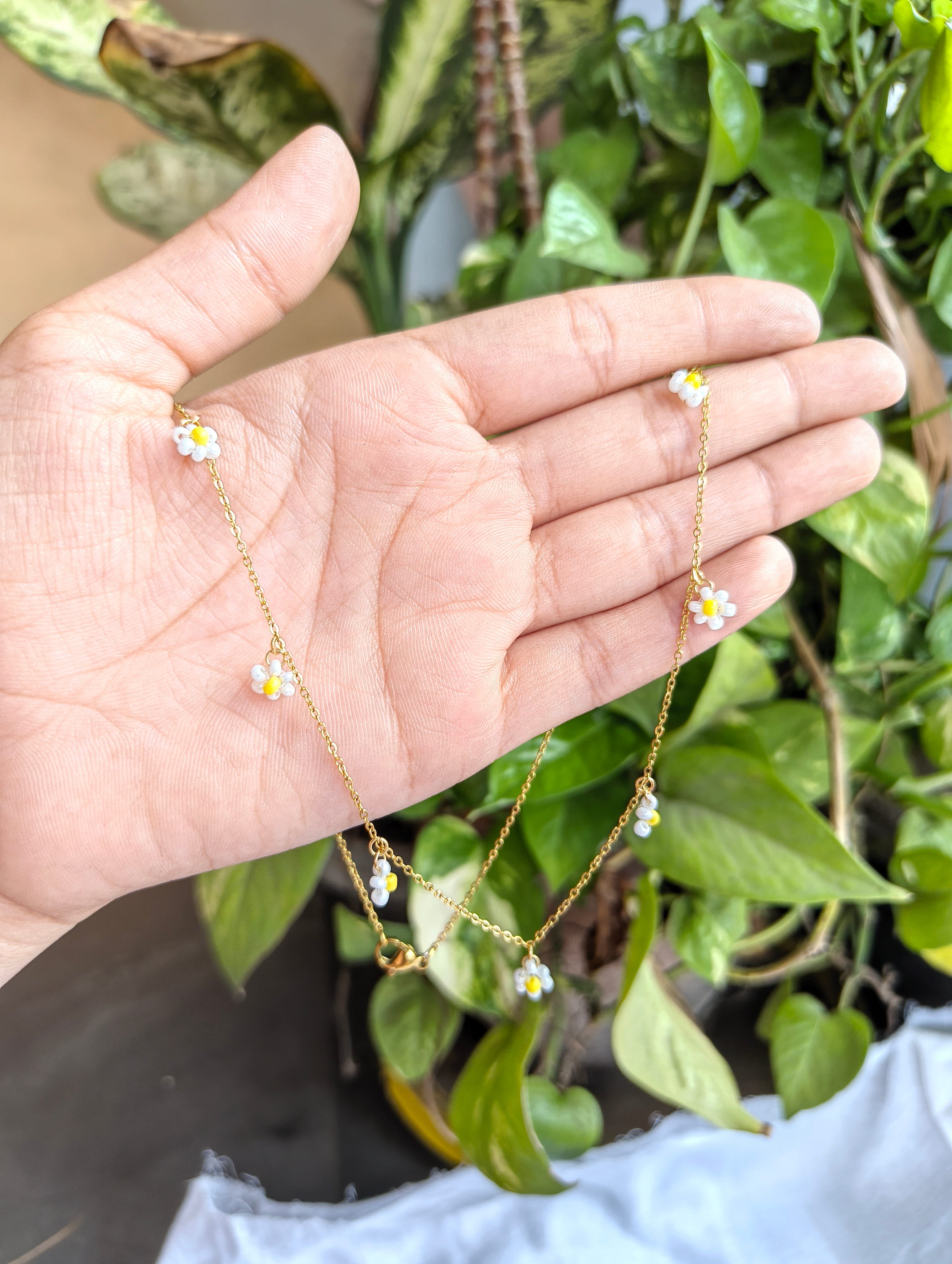Daisy Drop Charm Necklace