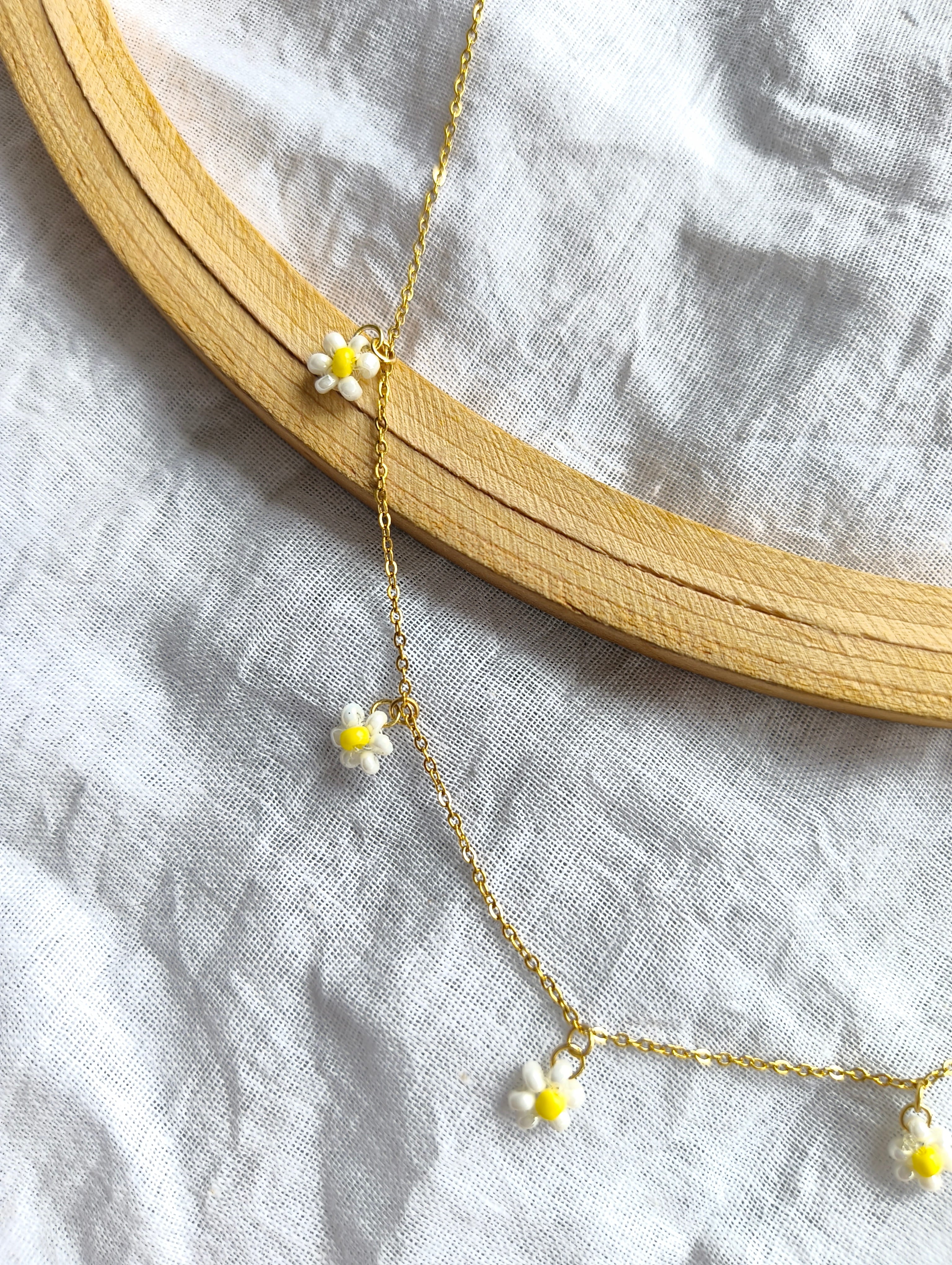 Daisy Drop Charm Necklace