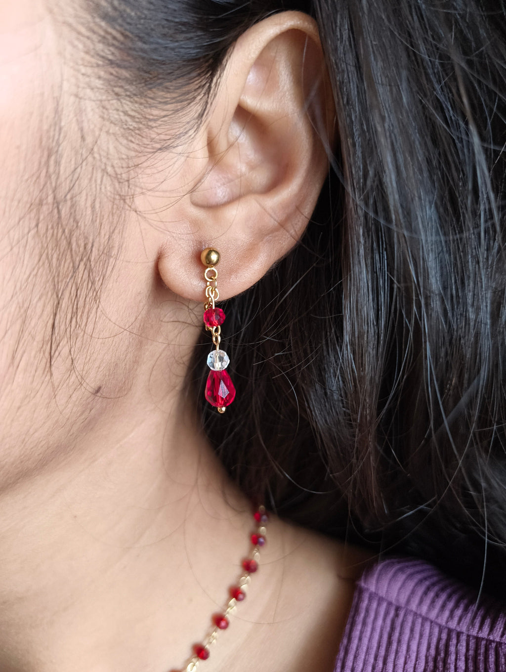 Ruby Dew Necklace Set