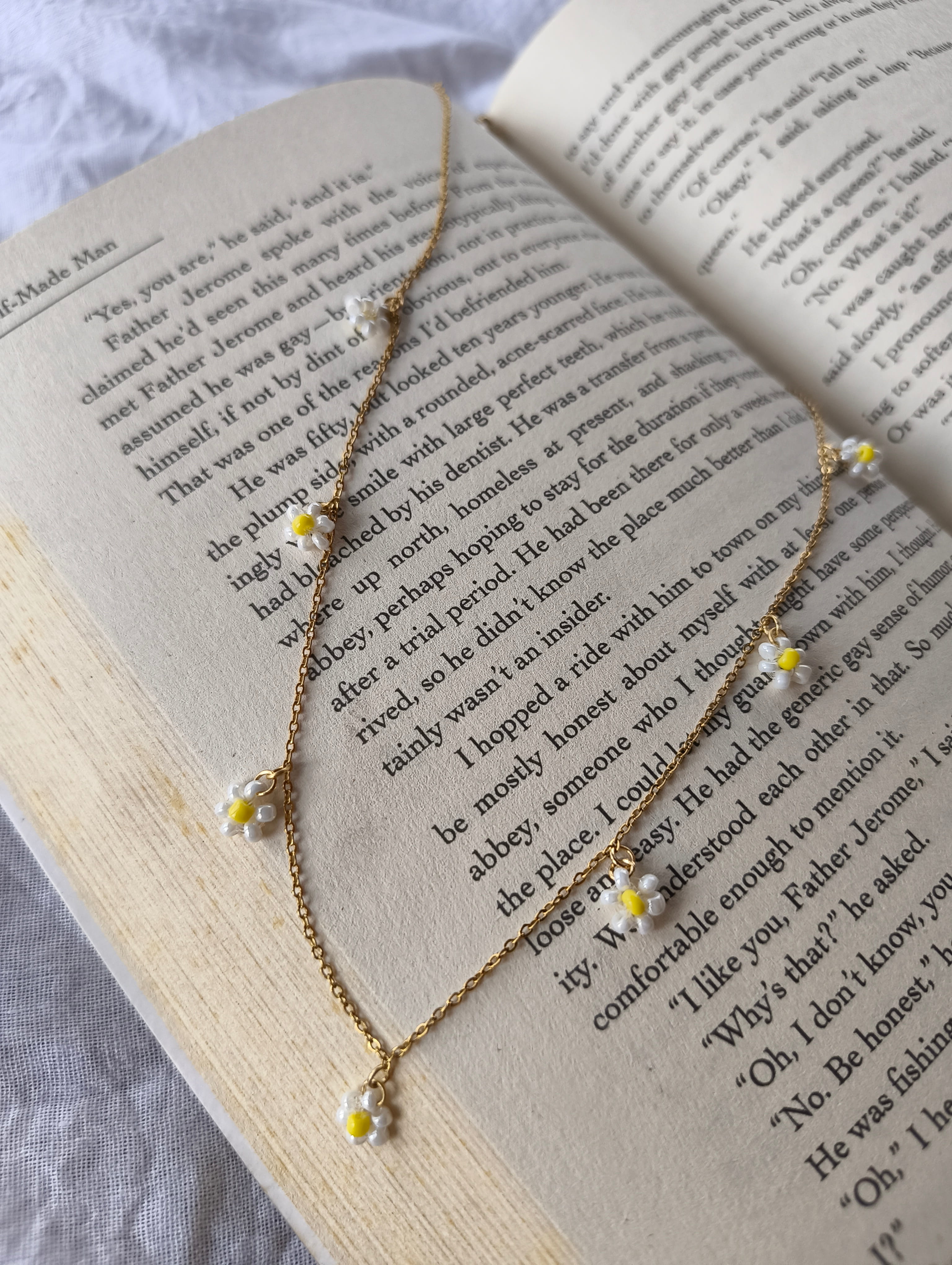 Daisy Drop Charm Necklace