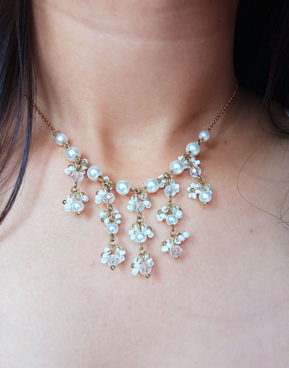 The Pearl Daisy Drop Necklace